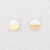 Pendientes Acero Medalla Medio Esmalte